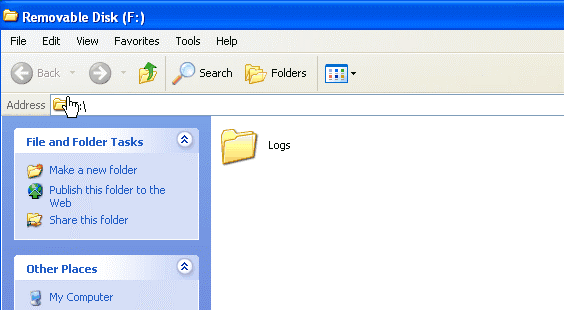 Go to My Computer and browse to the root directory and enter the Logs folder: